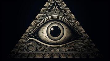 foto cartello illuminati. massoneria. il massonico quadrato. ai generato