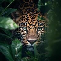 selvaggio leopardo animale. illustrazione ai generativo foto