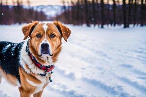 ritratto di un' carino misto razza cane dire bugie su il erba nel il parco. generativo ai foto