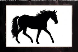illustrazione di un' cavallo su astratto acquerello sfondo. acquerello dipingere. digitale arte, generativo ai foto