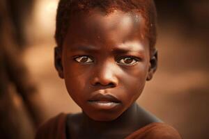 ritratto di africano ragazzo all'aperto. generativo ai foto