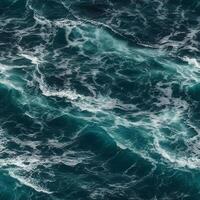 senza soluzione di continuità piastrella di turbolento oceano acqua - generativo ai. foto