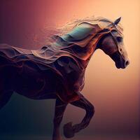 cavallo astratto sfondo. 3d rendering, 3d illustrazione., ai generativo Immagine foto