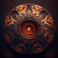 ornamento bellissimo carta con mandala. geometrico cerchio elemento fatto nel vettore, ai generativo Immagine foto