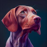ritratto di un' cane da riporto cane su un' buio sfondo., ai generativo Immagine foto