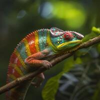 camaleonte nel natura. illustrazione ai generativo foto