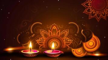 contento Diwali sfondo. illustrazione ai generativo foto