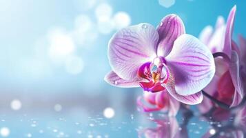 naturale orchidea fiore sfondo. illustrazione ai generativo foto