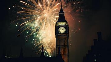 vacanza fuochi d'artificio nel Londra. illustrazione ai generativo foto