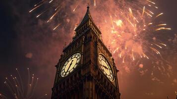 vacanza fuochi d'artificio nel Londra. illustrazione ai generativo foto