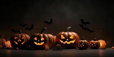 Halloween zucca. Halloween sfondo. illustrazione ai generativo foto