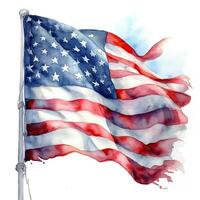 acquerello Stati Uniti d'America bandiera. illustrazione ai generativo foto