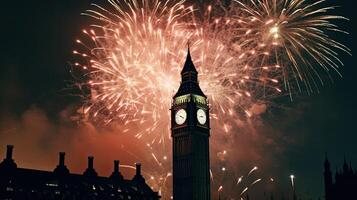 vacanza fuochi d'artificio nel Londra. illustrazione ai generativo foto