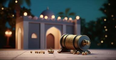 Ramadan vacanza sfondo. illustrazione ai generativo foto