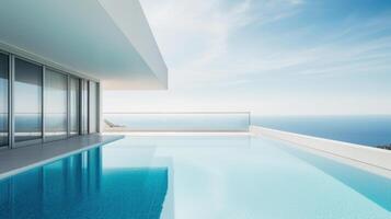lusso moderno villa con piscina. illustrazione ai generativo foto