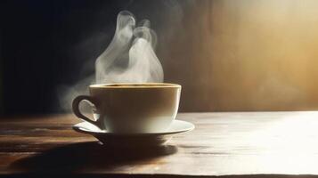 cottura a vapore tazza di caffè. illustrazione ai generativo foto
