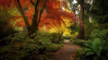 autunno naturale sfondo. illustrazione ai generativo foto