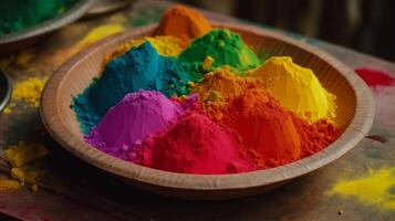 holi colori. illustrazione ai generativo foto