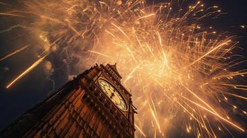 vacanza fuochi d'artificio nel Londra. illustrazione ai generativo foto