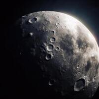 Luna a partire dal spazio. illustrazione ai generativo foto
