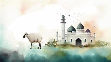 eid al adha acqua colore decorazione generativo ai foto