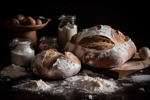 pane con lour Prodotto fotografia disposizione. ai generato foto