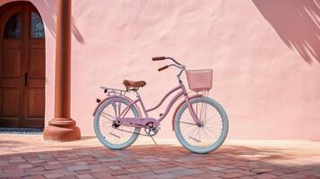 bicicletta su colorato sfondo. illustrazione ai generativo foto