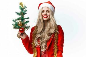 allegro donna decorazione Natale albero vacanza leggero sfondo foto