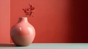 minimalista pastello vaso decorazione, annuncio, generativo ai foto