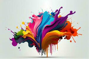 colorato dipingere spruzzo arcobaleno onda sfondo. generativo ai. digitale arte illustrazione foto