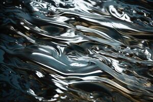 metallico dipingere nel un' acqua superficie sfondo struttura creato con generativo ai tecnologia. foto