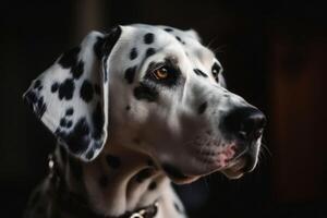 ritratto di un' carino dalmatiner cane creato con generativo ai tecnologia foto