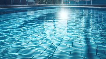 vuoto nuoto piscina nel tropicale ricorrere nel estate sfondo. generativo ai illustrazione foto