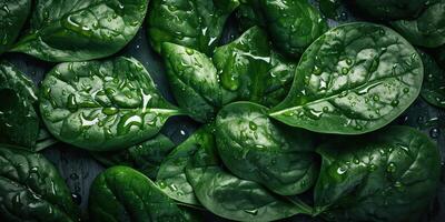 ai generato. ai generativo. foto realistico impostato fascio di verde eco salutare spinaci erbe aromatiche. può essere Usato piace modello sfondo o grafico decorazione. grafico arte