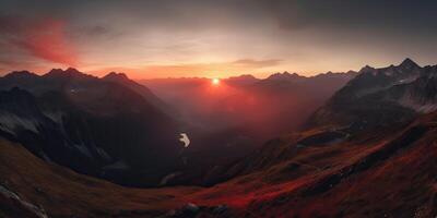 ai generato. ai generativo. foto realistico illustrazione di alpen paesaggio sfondo montagne escursione rocce. avventura escursioni a piedi viaggio Esplorare vibrazione. grafico arte