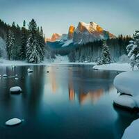 lago con ghiaccio foto