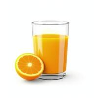 bicchiere di arancia succo isolato. illustrazione ai generativo foto