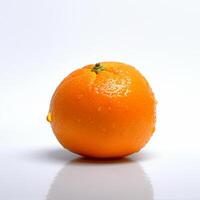 un arancia con acqua goccioline generativo ai generato foto
