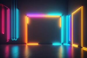 realistico sfondo con neon luce. generativo ai foto