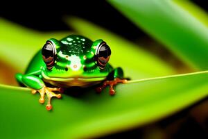 dagli occhi rossi albero rana. agalychnis callidrias. generativo ai foto