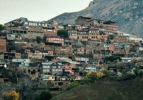 panorama di il autentico daghestan montagna villaggio di boh. Russia. foto