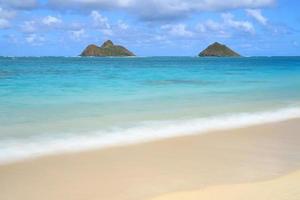 vista della spiaggia di lanikai alle hawaii