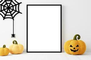 Halloween cornice mockup.frame mockup.3d illustrazione. foto