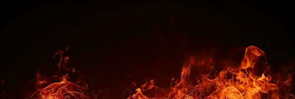 fuoco brace particelle al di sopra di nero sfondo. fuoco scintille sfondo. dettaglio di fuoco scintille. foto