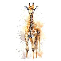 acquerello giraffa. illustrazione ai generativo foto