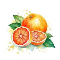 fresco acquerello arancia frutta. illustrazione ai generativo foto