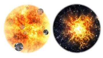 alta energia particelle esplosione. stella esplosione con particelle. stella ordito e wormhole. ai generato. foto