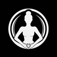logo di yoga. loto fiore logo con umano silhouette. ai generato. foto
