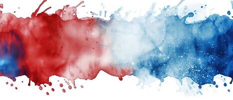 acqua schizzare effetto, acqua colore spruzzo dipingere per indipendenza giorno bandiera. ai generato. foto
