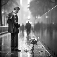 911 patriottico giorno. settembre 11 memoriale, terra zero. noi volontà mai dimenticare. ai generato. foto